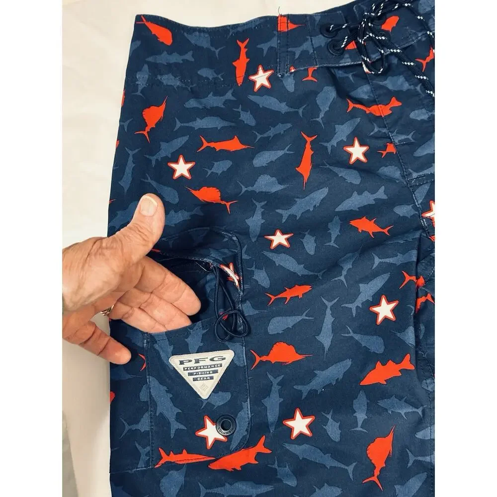 Columbia PFG Board Short Size 30‎ Gamefish Swim Trunk 9”